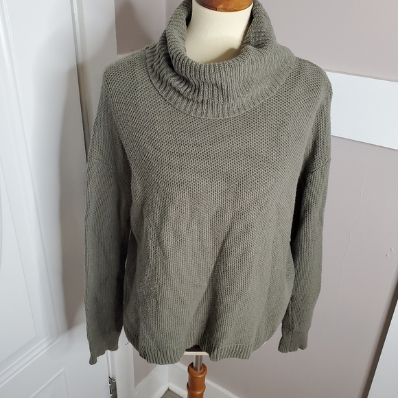 Madewell Green Cowl Neck Knit Sweater sz med - Picture 4 of 12
